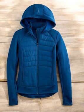 Tek Gear fleece lined Women's Blue Quilted Hooded Jacket